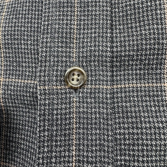 Viyella Wool Cotton Blend Flannel Sport Shirt Men 2XL XXL Plaid Check Gray Black - Picture 4 of 16